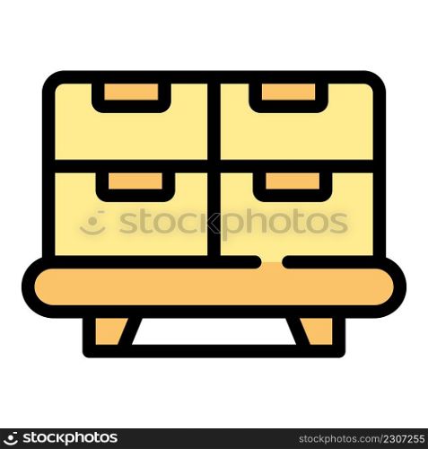 Bedroom drawer icon. Outline bedroom drawer vector icon color flat isolated. Bedroom drawer icon color outline vector