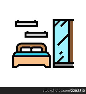 bedroom furniture color icon vector. bedroom furniture sign. isolated symbol illustration. bedroom furniture color icon vector illustration