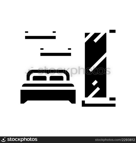 bedroom furniture glyph icon vector. bedroom furniture sign. isolated contour symbol black illustration. bedroom furniture glyph icon vector illustration
