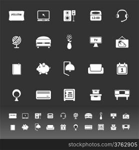 Bedroom icons on gray background, stock vector