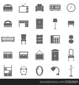 Bedroom icons on white background, stock vector
