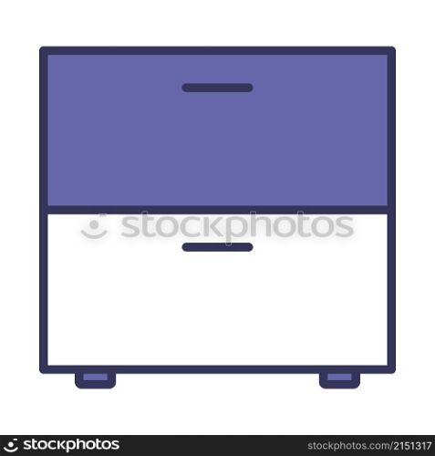 Bedroom Nightstand Icon. Editable Bold Outline With Color Fill Design. Vector Illustration.