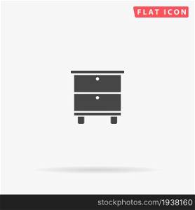 Bedside Table flat vector icon. Glyph style sign. Simple hand drawn illustrations symbol for concept infographics, designs projects, UI and UX, website or mobile application.. Bedside Table flat vector icon