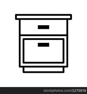 Bedside table icon vector sign and symbol on trendy design