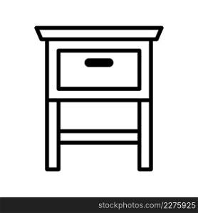 Bedside table icon vector sign and symbol on trendy design