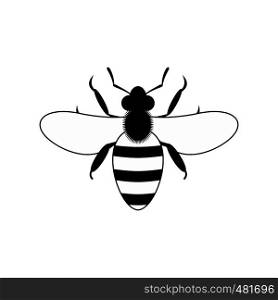 Bee black simple icon isolated on white background. Bee black simple icon