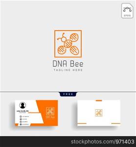 Bee DNA Science creative logo template vector illustration with business card design - vector. Bee DNA Science creative logo template with business card