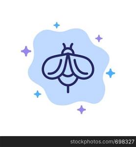 Bee, Fly, Honey, Bug Blue Icon on Abstract Cloud Background