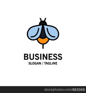 Bee, Fly, Honey, Bug Business Logo Template. Flat Color