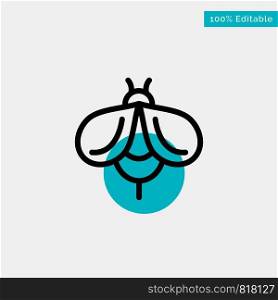 Bee, Fly, Honey, Bug turquoise highlight circle point Vector icon