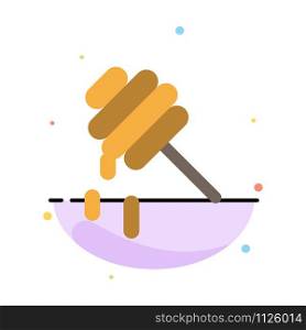 Bee, Healthy, Honey Abstract Flat Color Icon Template