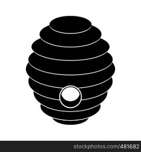 Bee hive black simple icon isolated on white background. Bee hive black simple icon