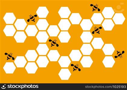 bee hive hexagon pastel cartoon background vector EPS10