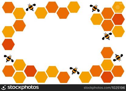 bee hive hexagon pastel cartoon background vector EPS10