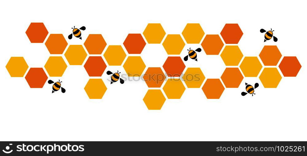 bee hive hexagon pastel cartoon background vector EPS10