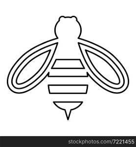Bee honey contour outline icon black color vector illustration flat style simple image. Bee honey contour outline icon black color vector illustration flat style image