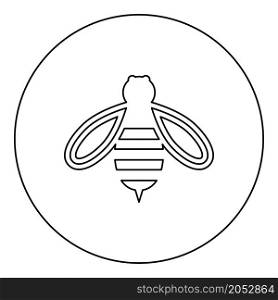 Bee honey icon in circle round black color vector illustration image outline contour line thin style simple. Bee honey icon in circle round black color vector illustration image outline contour line thin style