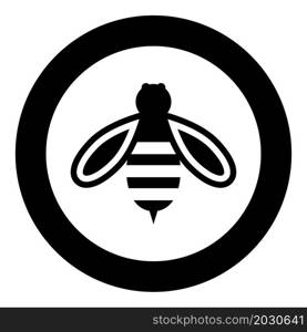 Bee honey icon in circle round black color vector illustration image solid outline style simple. Bee honey icon in circle round black color vector illustration image solid outline style