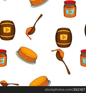 Bee honey pattern. Cartoon illustration of bee honey vector pattern for web. Bee honey pattern, cartoon style