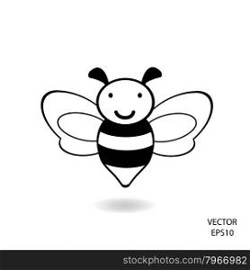 bee icon,bee drawing. vector illustration