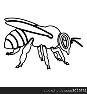 Bee icon black color vector illustration flat style outline