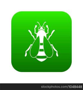 Bee icon digital green for any design isolated on white vector illustration. Bee icon digital green
