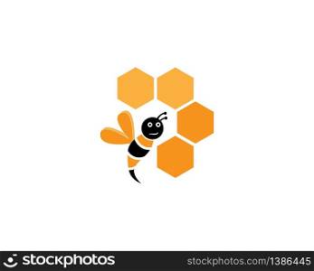 Bee icon logo template