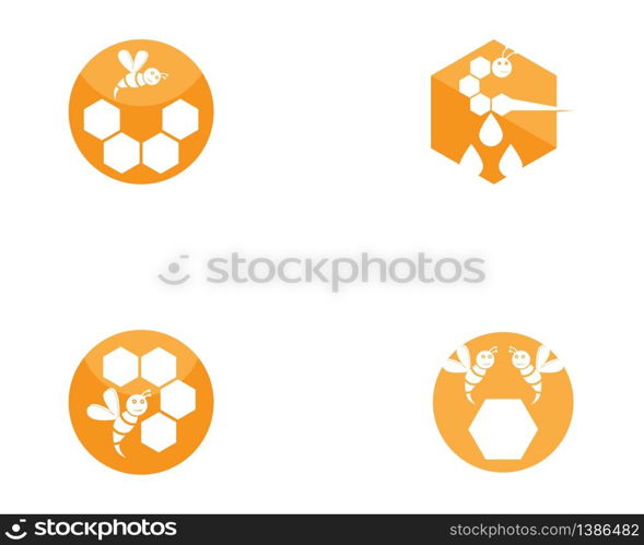 Bee icon logo template