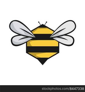 Bee icon. The isolated symbol of a bee against from honeycombs. Honeycomb bee vector icon