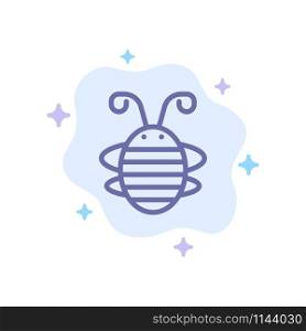 Bee Insect, Beetle, Bug, Ladybird, Ladybug Blue Icon on Abstract Cloud Background