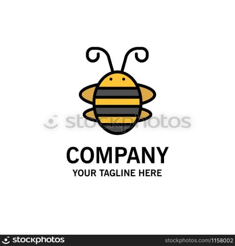Bee Insect, Beetle, Bug, Ladybird, Ladybug Business Logo Template. Flat Color