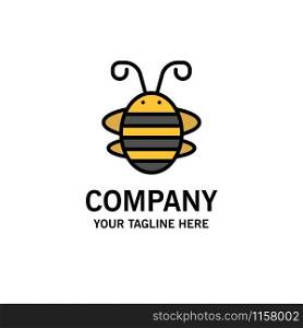 Bee Insect, Beetle, Bug, Ladybird, Ladybug Business Logo Template. Flat Color