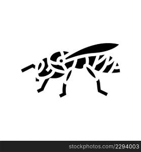 bee insect glyph icon vector. bee insect sign. isolated contour symbol black illustration. bee insect glyph icon vector illustration