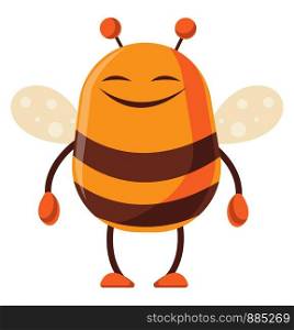 Bee is satisfied, illustration, vector on white background.
