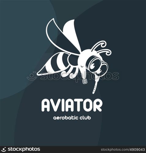 Bee. Logo aerobatic club or apiary. Vector illustration.