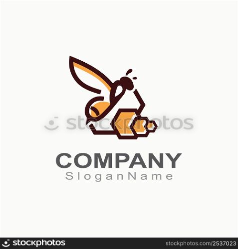Bee logo simple creative inspiration for business template vector animal design