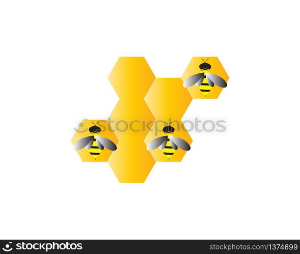 Bee Logo Template vector icon illustration design