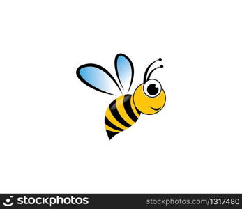 Bee logo vector icon illustration