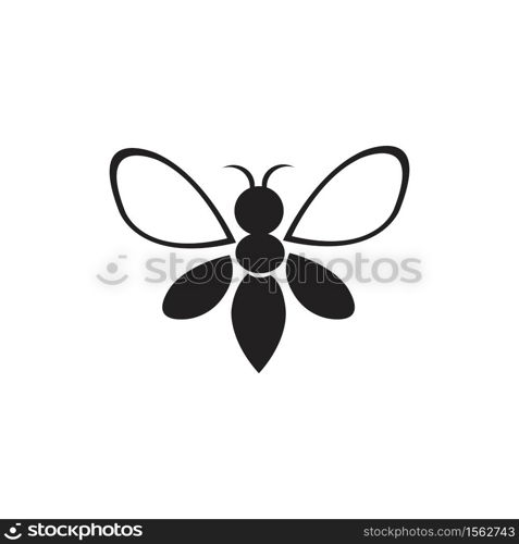 Bee logo vector icon illustration