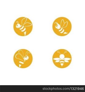 Bee logo vector icon illustration design