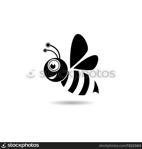 Bee logo vector icon illustration design