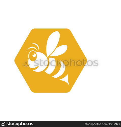 Bee logo vector icon illustration design