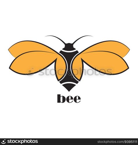 Bee logo vector illustration template design