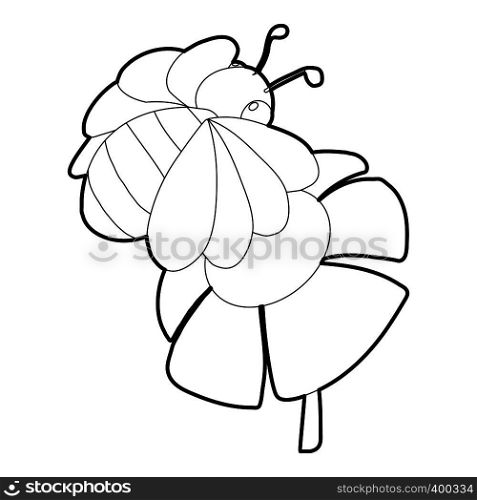 Bee on flower icon. Isometric 3d illustration of bee on flower vector icon for web. Bee on flower icon, isometric 3d style