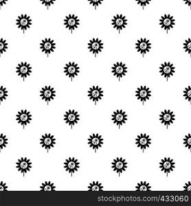 Bee on flower pattern seamless in simple style vector illustration. Bee on flower pattern vector