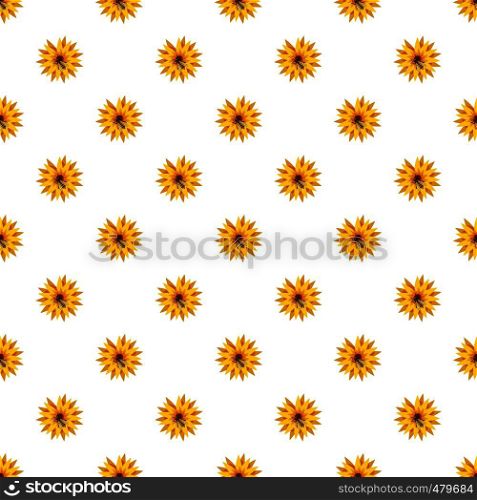 Bee on flower pattern seamless repeat in cartoon style vector illustration. Bee on flower pattern