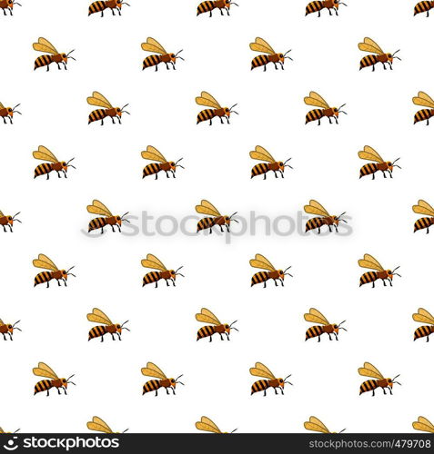 Bee pattern seamless repeat in cartoon style vector illustration. Bee pattern seamless