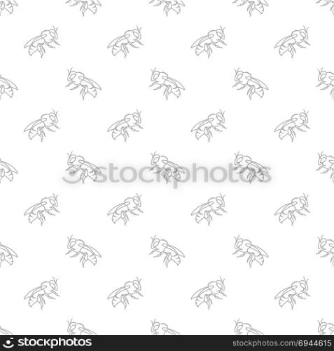 Bee Seamless Pattern Isolated on White Background. Bee Seamless Pattern