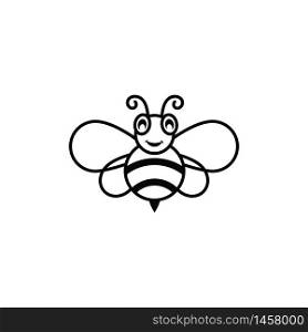 Bee vector icon illustration design template