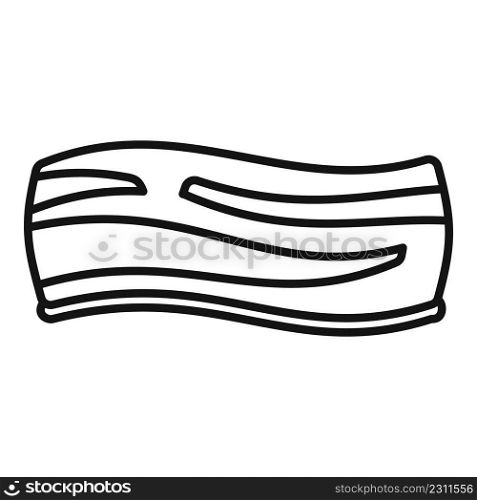 Beef bacon icon outline vector. Breakfast meat. Cooked food. Beef bacon icon outline vector. Breakfast meat